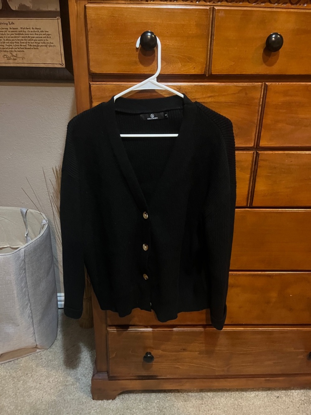 Classic Black oversized boyfriend  Button Cardigan Sweater